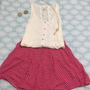 AEO Floral Skater Skirt